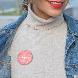 Chapa Redonda De 5 Cm Patrón abstracto de cuadrícula retro personalizado