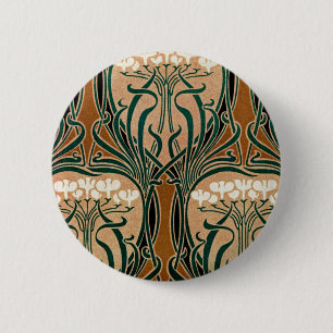 Chapa Redonda De 5 Cm Patrón Art Nouveau n° 9