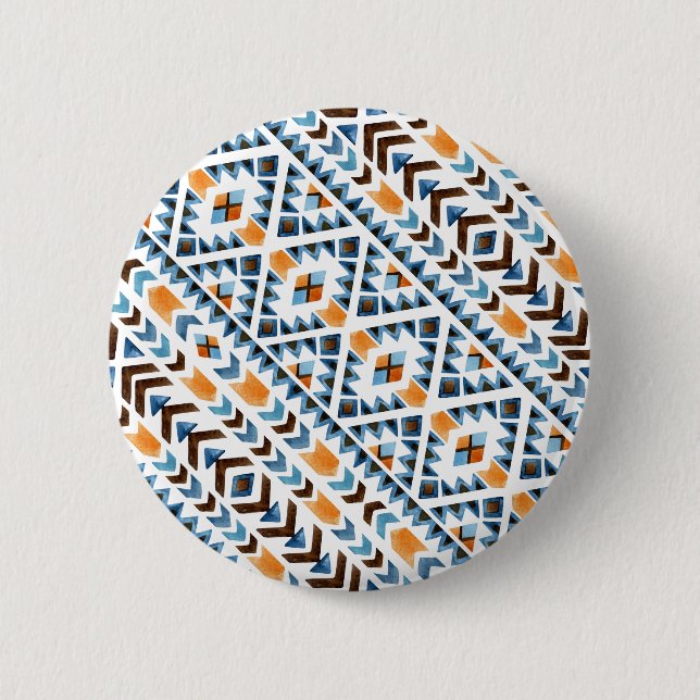 Chapa Redonda De 5 Cm Patrón aztec de cuatricromía (Anverso)