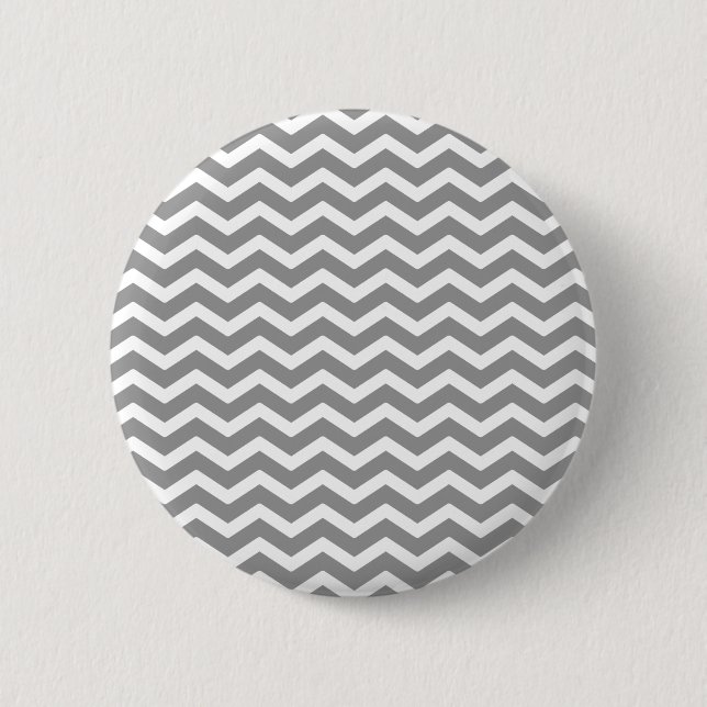Chapa Redonda De 5 Cm Patrón Chevron blanco gris (Anverso)