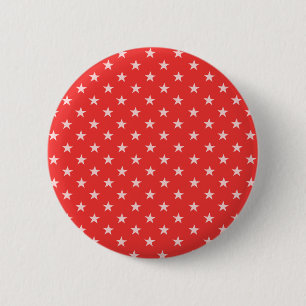 Chapa Redonda De 5 Cm Patrón Clásico De Moda Estrellas Rojas Y Blancas