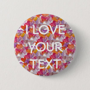 Chapa Redonda De 5 Cm Patrón CORAZÓN ART 4 + su texto
