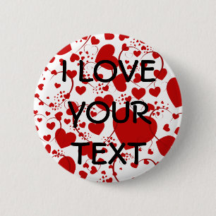 Chapa Redonda De 5 Cm Patrón CORAZÓN ART 5 + su texto
