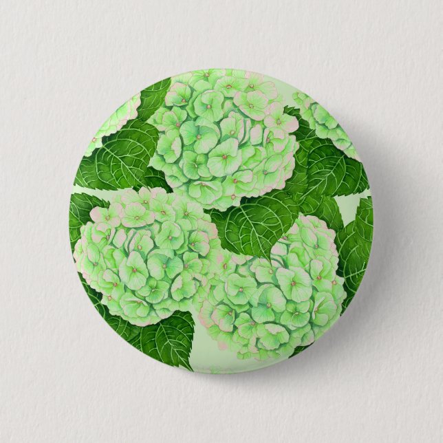 Chapa Redonda De 5 Cm Patrón de acuarela de Hydrangea (Anverso)