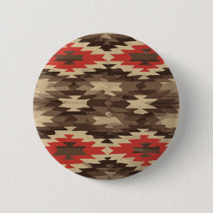 Chapa Redonda De 5 Cm Patrón de algodón marrón/terra