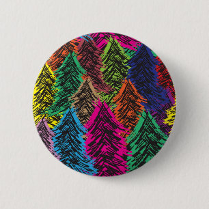 Chapa Redonda De 5 Cm patrón de árbol de Navidad