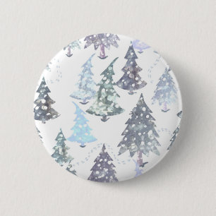 Chapa Redonda De 5 Cm patrón de árbol de Navidad