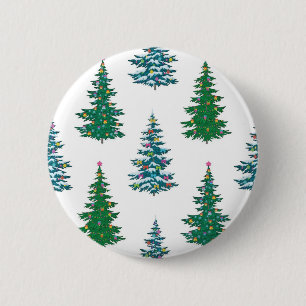 Chapa Redonda De 5 Cm patrón de árbol de Navidad