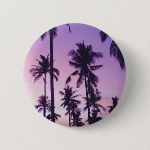 Chapa Redonda De 5 Cm Patrón de árbol de palma