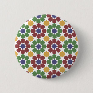 Chapa Redonda De 5 Cm patrón de azulejo Arte cerámico marroquí tradicion