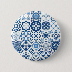 Chapa Redonda De 5 Cm Patrón de azulejos de cerámica