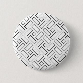 Chapa Redonda De 5 Cm Patrón de bloques lineales en blanco y negro - bla
