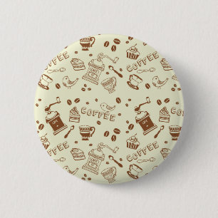 Chapa Redonda De 5 Cm patrón de café