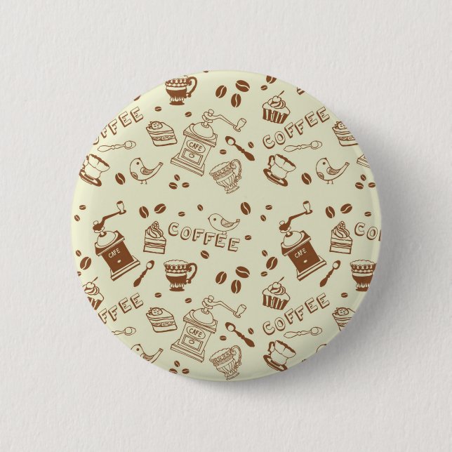 Chapa Redonda De 5 Cm patrón de café (Anverso)
