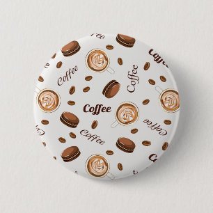Chapa Redonda De 5 Cm Patrón de café