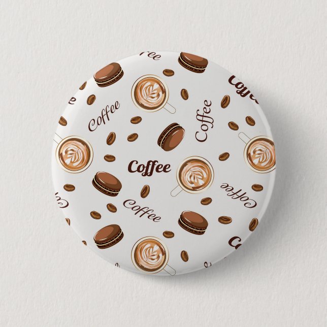 Chapa Redonda De 5 Cm Patrón de café (Anverso)
