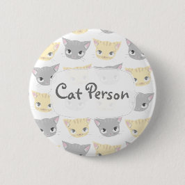 Chapa Redonda De 5 Cm Patrón de caras de gatito