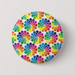Chapa Redonda De 5 Cm Patrón de círculo de puntos de color + fondo