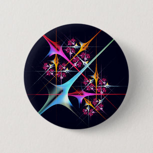 Chapa Redonda De 5 Cm Patrón de color de arte de color rosa floral moder