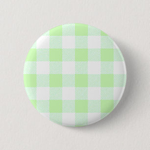 Chapa Redonda De 5 Cm Patrón de comprobación de Gingham verde claro