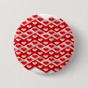 Chapa Redonda De 5 Cm Patrón de corazón de amor