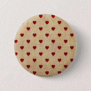 Chapa Redonda De 5 Cm Patrón de corazones polka de papel pintado