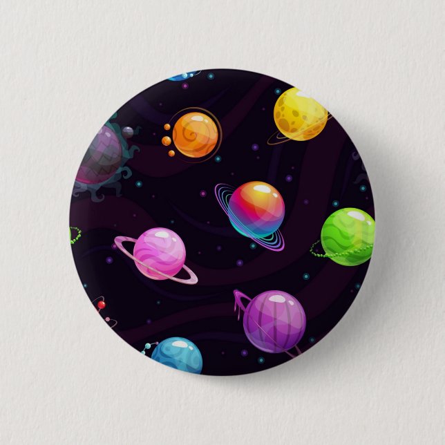 Chapa Redonda De 5 Cm Patrón de espacio (Anverso)