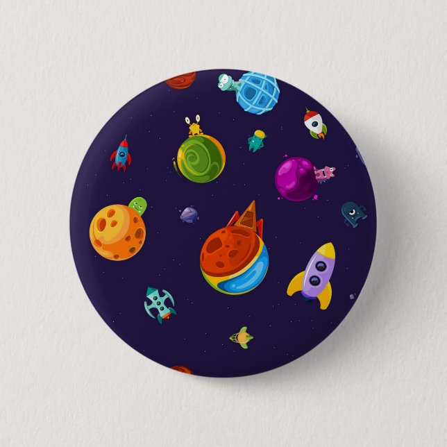 Chapa Redonda De 5 Cm Patrón de espacio (Anverso)