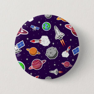 Chapa Redonda De 5 Cm Patrón de espacio