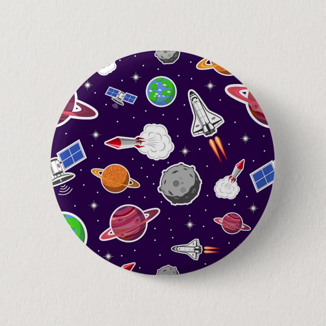 Chapa Redonda De 5 Cm Patrón de espacio (Anverso)