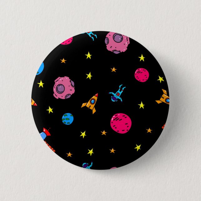 Chapa Redonda De 5 Cm Patrón de espacio (Anverso)