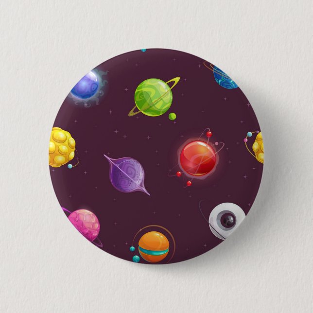 Chapa Redonda De 5 Cm Patrón de espacio (Anverso)