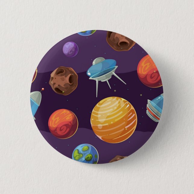 Chapa Redonda De 5 Cm Patrón de espacio (Anverso)