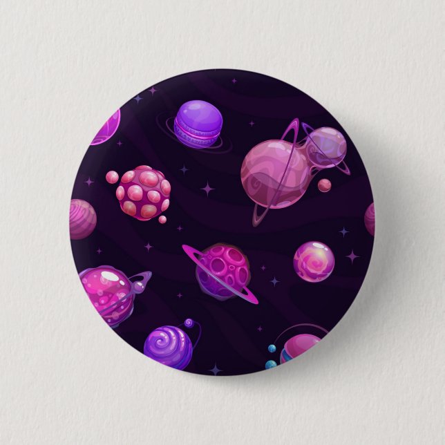 Chapa Redonda De 5 Cm Patrón de espacio (Anverso)