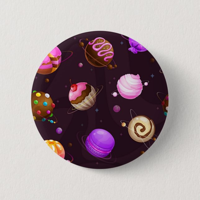 Chapa Redonda De 5 Cm Patrón de espacio (Anverso)