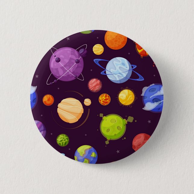 Chapa Redonda De 5 Cm Patrón de espacio (Anverso)