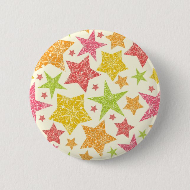 Chapa Redonda De 5 Cm Patrón de estrellas (Anverso)