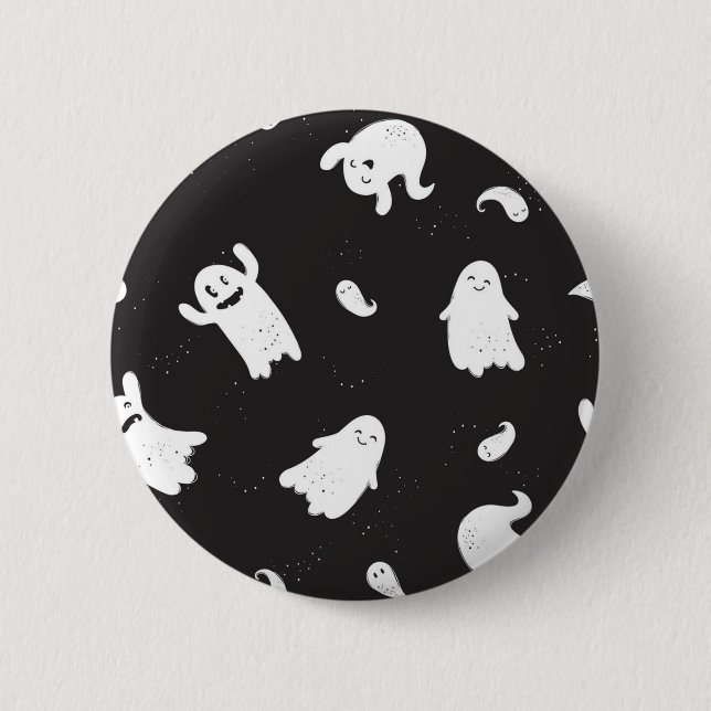 Chapa Redonda De 5 Cm Patrón de fantasma (Anverso)