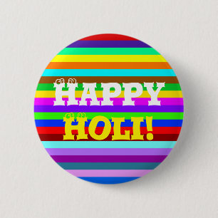 Chapa Redonda De 5 Cm Patrón de franjas de colores HOLI + tus ideas