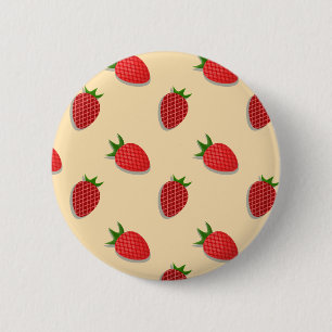 Chapa Redonda De 5 Cm Patrón de fresa para buenas vibraciones en verano 