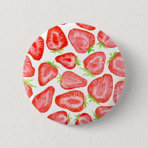 Chapa Redonda De 5 Cm Patrón de fresas de color agua