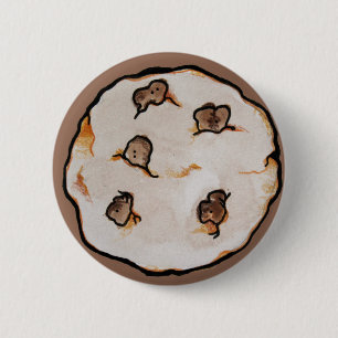 Chapa Redonda De 5 Cm Patrón de galletas con chispas de chocolate