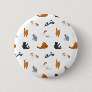 Chapa Redonda De 5 Cm Patrón de gato