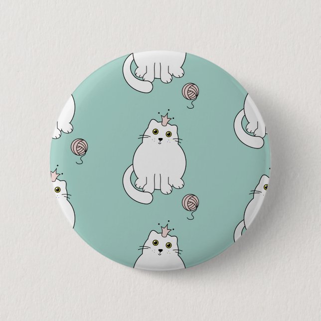 Chapa Redonda De 5 Cm Patrón de gato (Anverso)