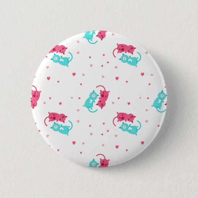 Chapa Redonda De 5 Cm Patrón de gato (Anverso)