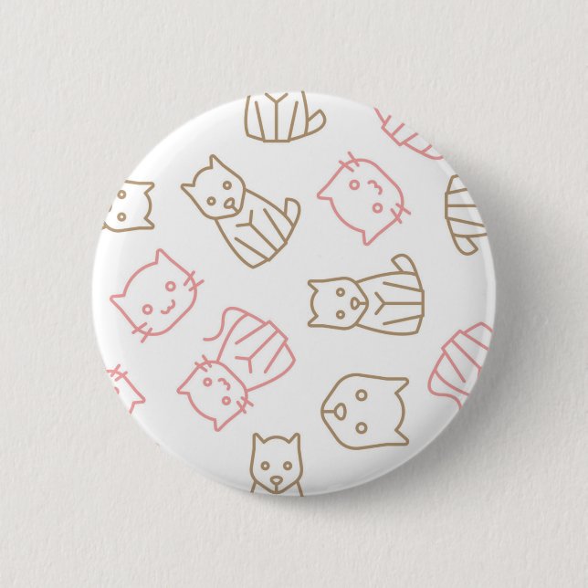 Chapa Redonda De 5 Cm Patrón de gato (Anverso)