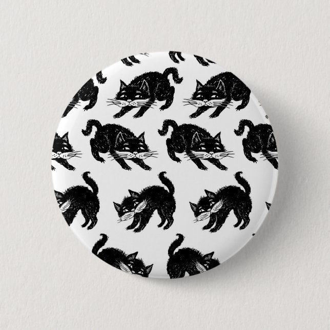 Chapa Redonda De 5 Cm Patrón de gato (Anverso)