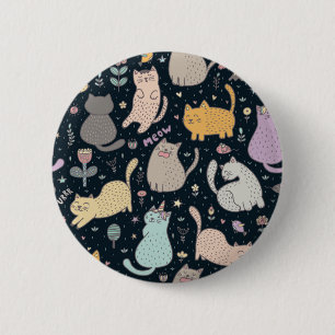 Chapa Redonda De 5 Cm Patrón de gato