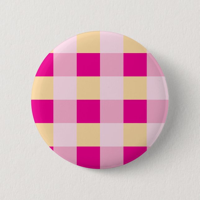 Chapa Redonda De 5 Cm Patrón de Gingham (Anverso)