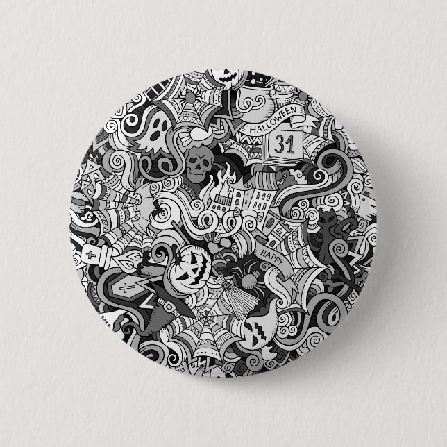 Chapa Redonda De 5 Cm Patrón de Halloween (Anverso)